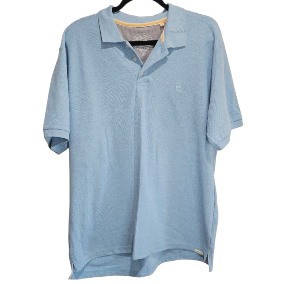Laguna The Anytime Polo Men's Size Large Blue Cotton Blend Short Sleeve Shirt Lg